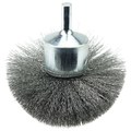 Weiler 3" Circular Flared Crimped Wire End Brush, .006" Steel Fill 10150